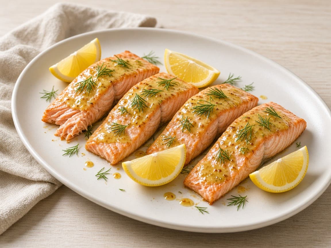Mustard Dill Baked Salmon